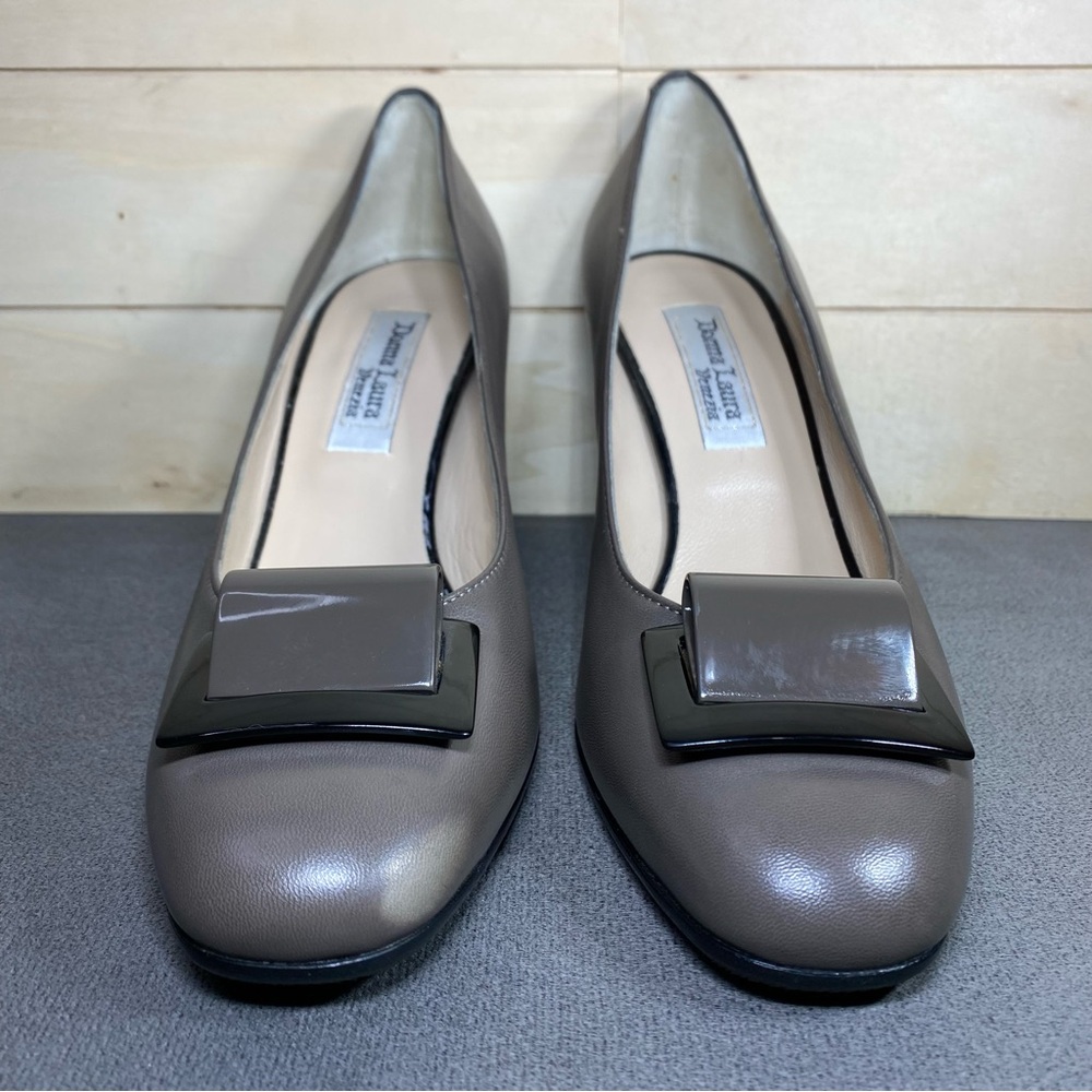 Donna Laura Venezia Pumps Heels Taupe Italian Leather Women's Size 7 Shoes EU37 - Picture 5 of 11